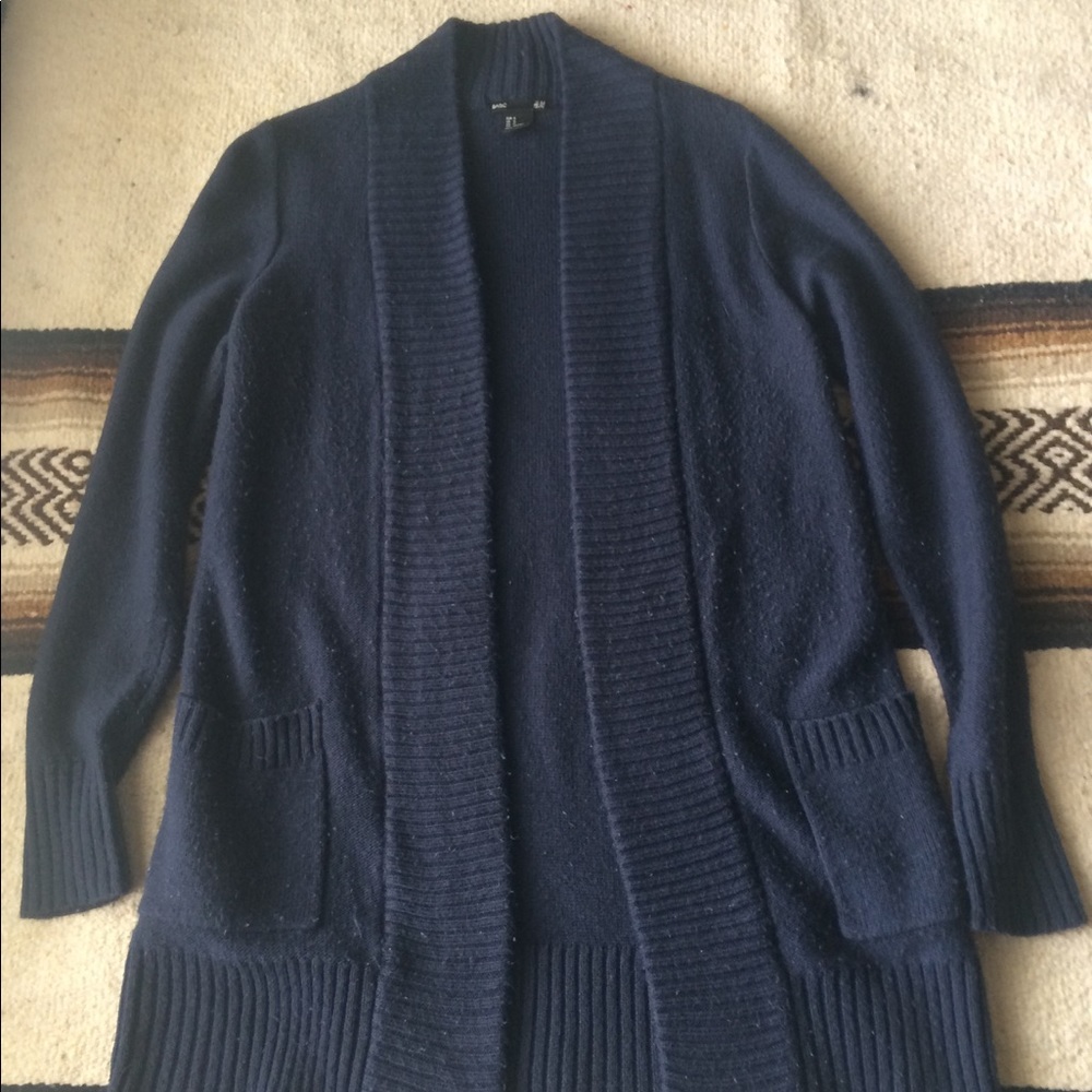 H&M Navy Ribbed Cardigan